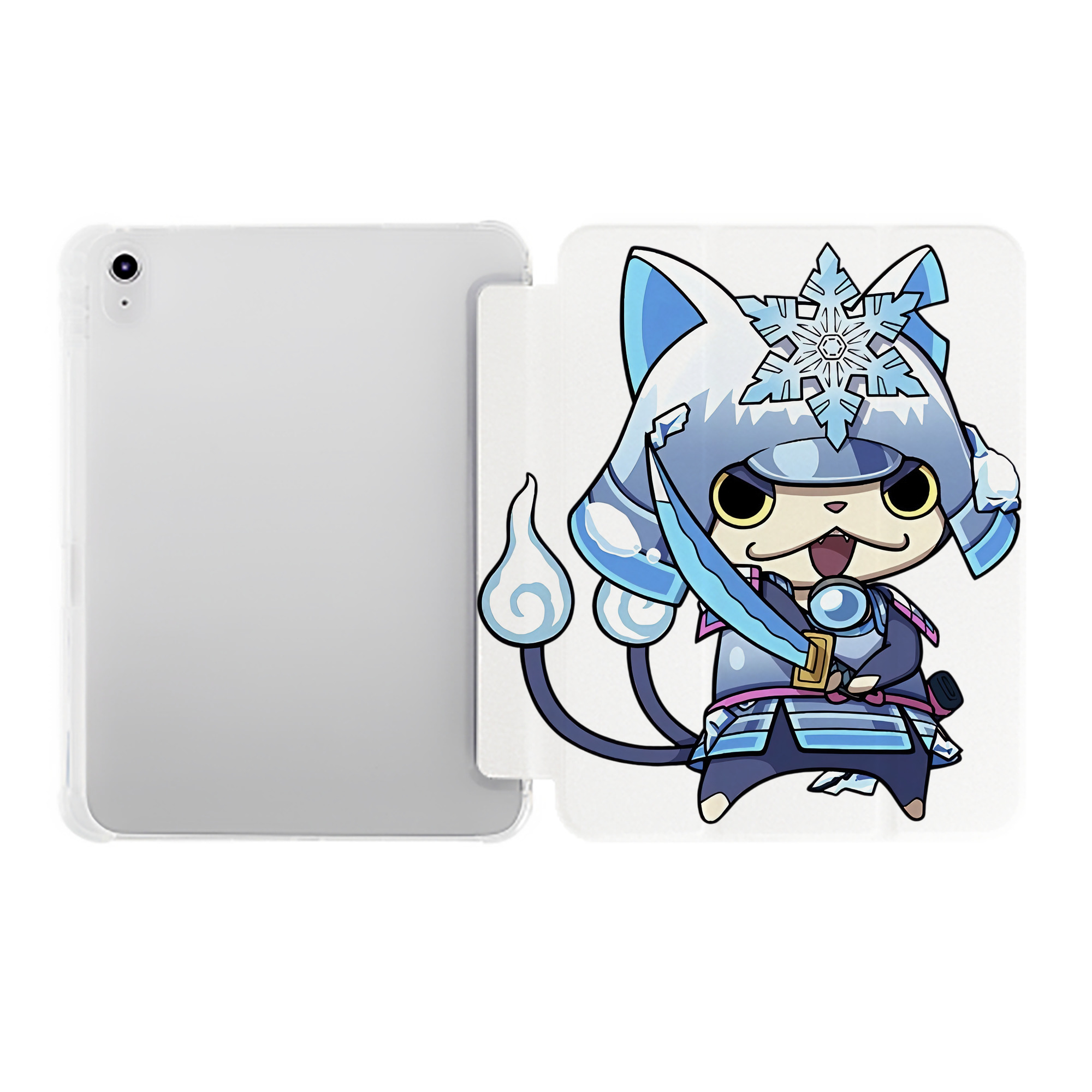 （画像用） 妖怪ウォッチ Yo-kai Watch IPad ケース ペン収納付き 三つ折りスタンド PUレザー×シリコン 対応機種9.5/10.5/10.9インチ